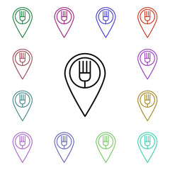 Poster - Location, food multi color style icon. Simple thin line, outline vector of food and drink icons for ui and ux, website or mobile application