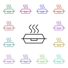 Poster - Lunch box multi color style icon. Simple thin line, outline vector of food and drink icons for ui and ux, website or mobile application