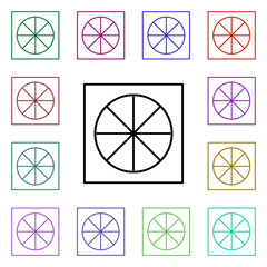 Poster - Pizza, food multi color style icon. Simple thin line, outline vector of food and drink icons for ui and ux, website or mobile application