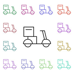Poster - Scooter, delivery multi color style icon. Simple thin line, outline vector of food and drink icons for ui and ux, website or mobile application