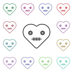 Poster - Dead emoji multi color style icon. Simple thin line, outline vector of heart emotions icons for ui and ux, website or mobile application