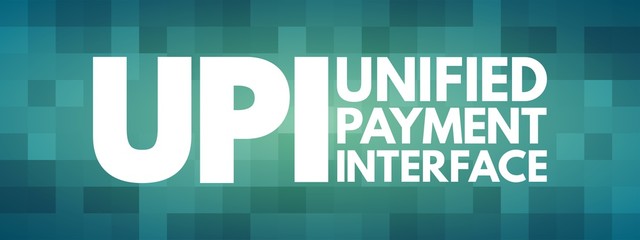 Aufkleber - UPI - Unified Payment Interface acronym, business concept background