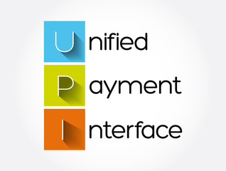 Aufkleber - UPI - Unified Payment Interface acronym, business concept background
