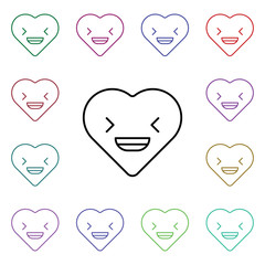 Poster - Calm emoji multi color style icon. Simple thin line, outline vector of heart emotions icons for ui and ux, website or mobile application