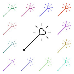 Poster - Magic stick heart multi color style icon. Simple thin line, outline vector of heartbeat icons for ui and ux, website or mobile application