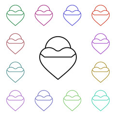 Poster - Heart hand bag multi color style icon. Simple thin line, outline vector of heartbeat icons for ui and ux, website or mobile application