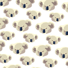 Sticker - pattern of head of koala on white background