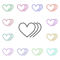 Poster - Heart movement multi color style icon. Simple thin line, outline vector of heartbeat icons for ui and ux, website or mobile application