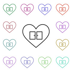 Poster - Window heart multi color style icon. Simple thin line, outline vector of heartbeat icons for ui and ux, website or mobile application