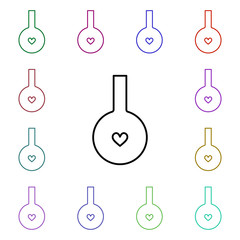 Poster - Heart laboratory glass multi color style icon. Simple thin line, outline vector of heartbeat icons for ui and ux, website or mobile application