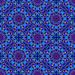 Poster - Oriental geometrical abstract window glass petal pattern background - spiritual vector art