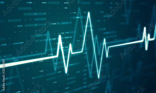 Fotografía Ekg heart beat line monitor