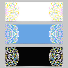 Poster - Horizontal stone mandala banner set - colorful vector design elements with flower mandalas