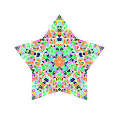 Poster - Colorful mosaic ornament star symbol template - geometrical polygonal geometric vector element