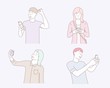 © Chanachai - Men, women, teenagers use mobile phones with different emotions.Eps10 vector.