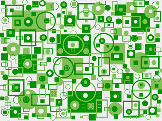 Poster - Decorative ornament of geometric shapes, green geometric pattern