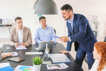 Sticker - Group of business people during meeting in office