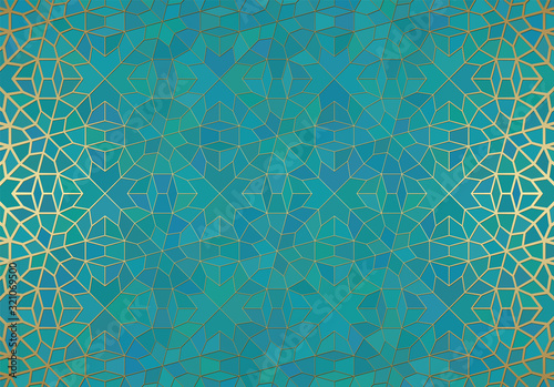 Fotografía Abstract background with islamic ornament, arabic geometric texture