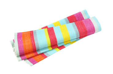 Canvas Print - Colorful striped cotton placemat