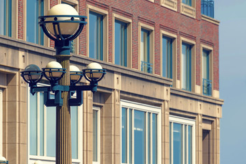 Wall Mural - Buildings and boats at the port and harbor of Boston