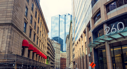 Wall Mural - Tall buildings of Boston city downtown