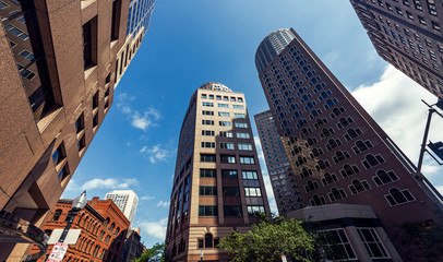 Wall Mural - Tall buildings of Boston city downtown