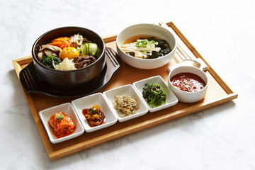 Poster - Traditional Korean cuisine on tray