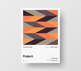 Amazing business presentation vector A4 vertical orientation front page mock up. Modern corporate report cover abstract geometric illustration design layout. Company identity brochure template.