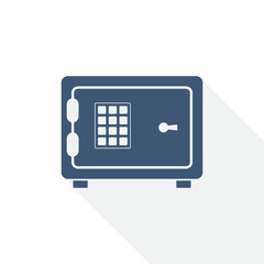 Leinwandbilder - Digital safe vector icon, bank, business concept flat design illustration