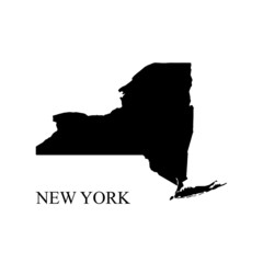 Wall Mural - new york state map vector, isolated on white background.