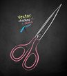 © Sonya illustration - Vector color chalk drawn illustration scissors