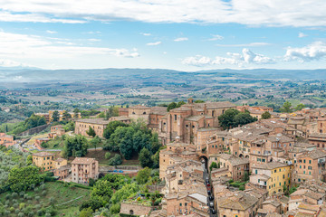 Wall Mural - Landscape of Old Town of medieval city of Siena