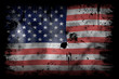 American flag ragged old dirty