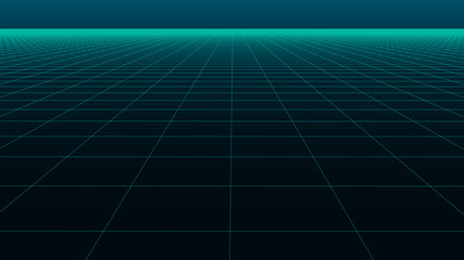 Poster - vector perspective grid with gradient background. detailed lines forming an abstract background.