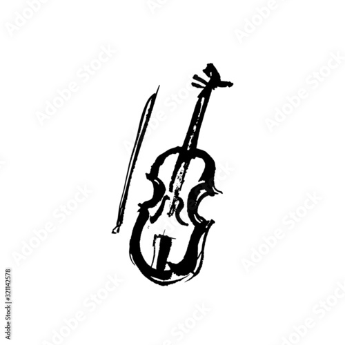 Fotomural violin and bow illustration
