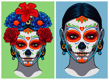 Dia De Los Muertos Lady Makeup And Accesories