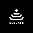 Elevate Abstract Logo Design. Top Building Lines Logo