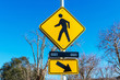 © MichaelVi - Pedestrian crossing sign with flashing lights. Crosswalk beacon provides advance notice of pedestrian activity for drivers