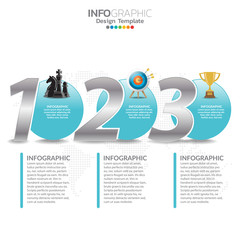 Infographic template design with 3 steps.