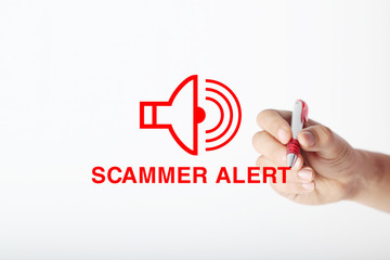 Scammer alert word concept