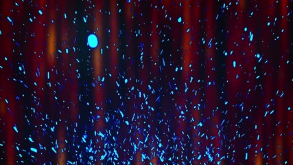 Poster - Many glowing sparks fly up. Computer generated modern background. 3d rendering of vertical lines and sparkes