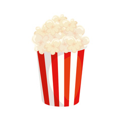 Sticker - delicious popcorn in container isolated icon vector illustration design