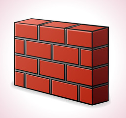 Canvas Print - Vector illustration of brickwall design