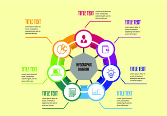 Fototapete - Bundle of editable colorful business and public information info graphics with flat design of chart, table, and icons.