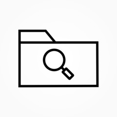 Poster - search folder line icon design vector illustration