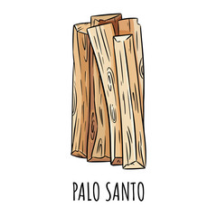 Poster - Palo Santo holy wood tree aroma sticks from Latin America. Smudge burning incense bundle