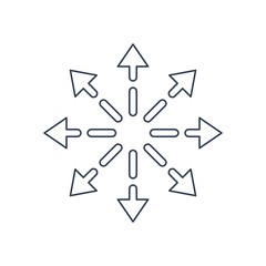 Spread. Distribution. Vector linear icon isolated on white background.