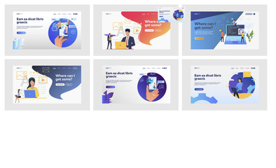 Poster - Set of specialists rating services quality with review stars. Flat vector illustrations of people commenting posts in media. Ranking, analytics concept for banner, website design or landing web page