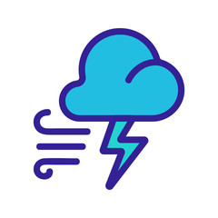 Lightning Storm Hurricane Icon Vector. Thin line sign. Isolated contour symbol illustration