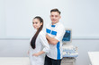 © salomonus_ - Portrait of a young doctors. Young girl and man in medical uniform. Medical students